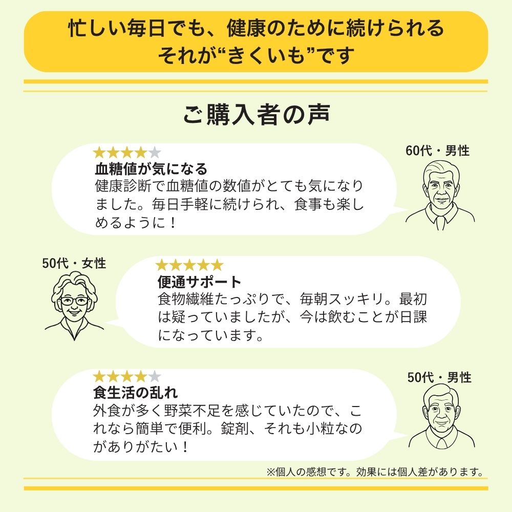 きくいもタブレット　愛用者